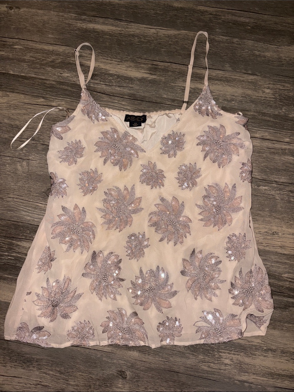 AS By DF tan beaded tank - woman’s XS